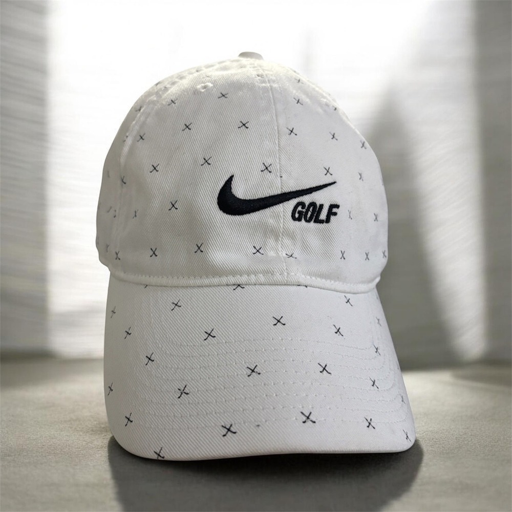 Nike Golf Heritage86 Dri-FIT Hat Black Cross Pattern Adjustable Cap Unisex